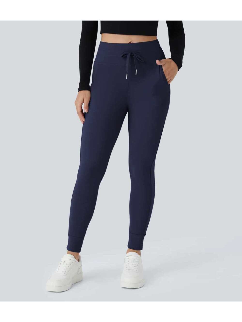Halara SoftlyZero™ Plush High Waisted Drawstring Full Length Joggers Blue Size M